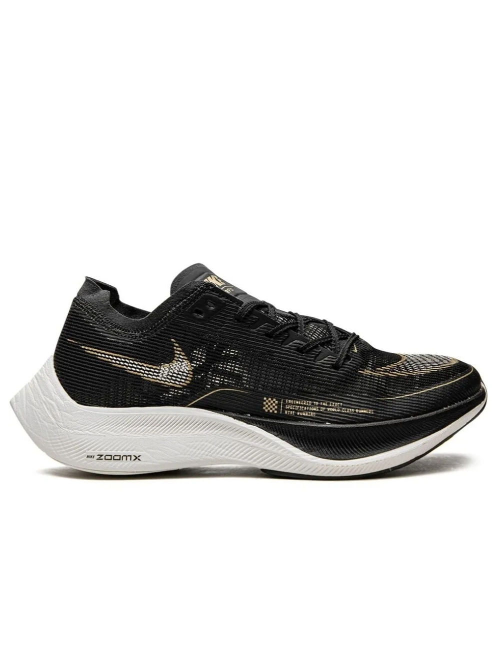 Nike ZoomX Vaporfly Sneakers Back Gold Performance Running Shoe Track And Field